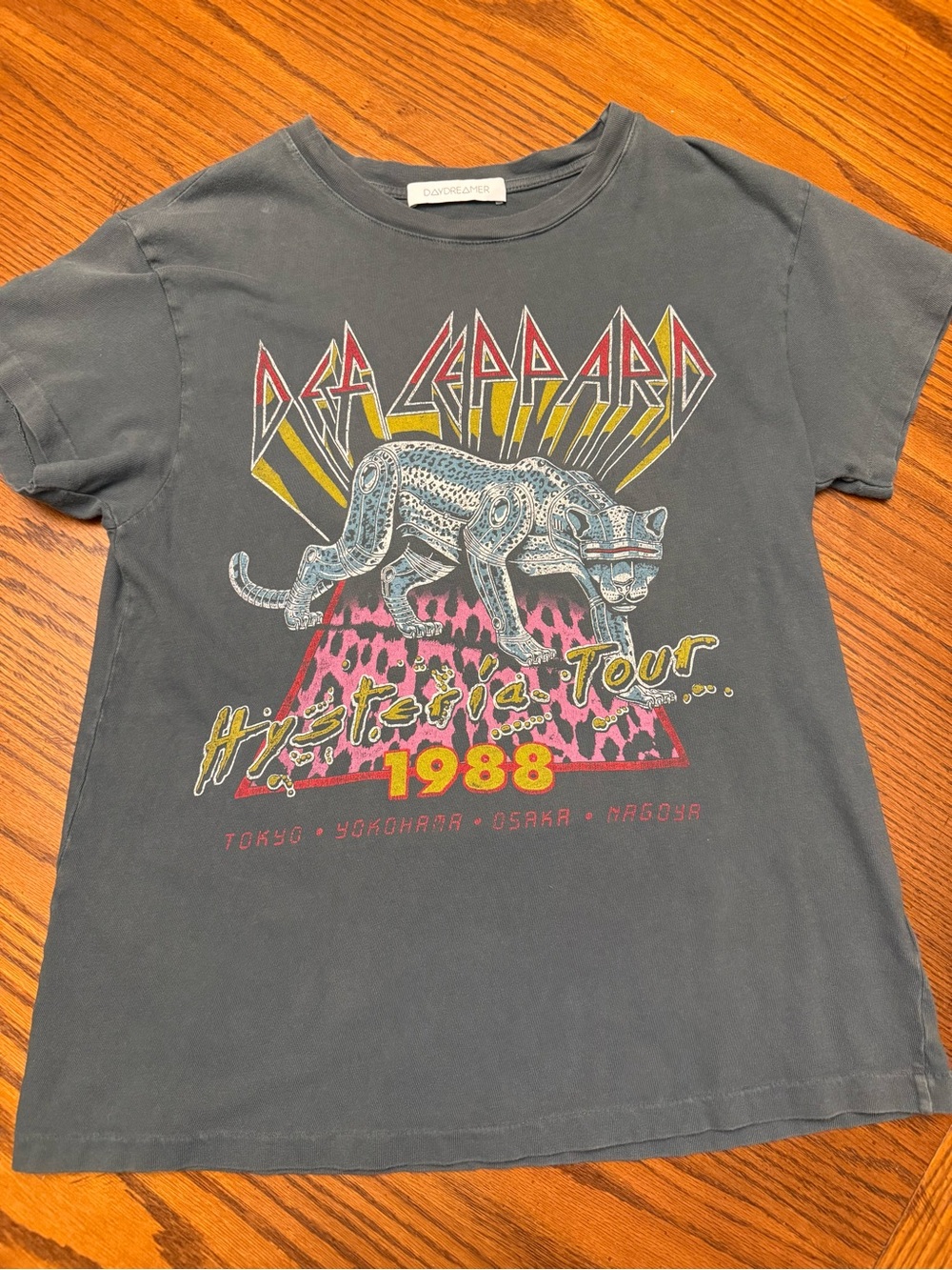 Daydreamer Kids Charcoal Def Leppard Hysteria Tour 1988 Graphic Tee